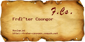 Fráter Csongor névjegykártya