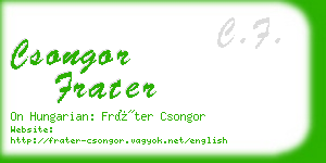 csongor frater business card